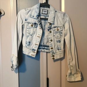 acid wash crop jean jacket